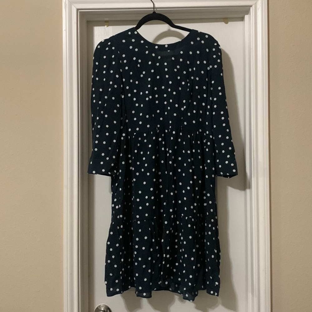 Seraphine dark green polka dot sleeve nursing dress